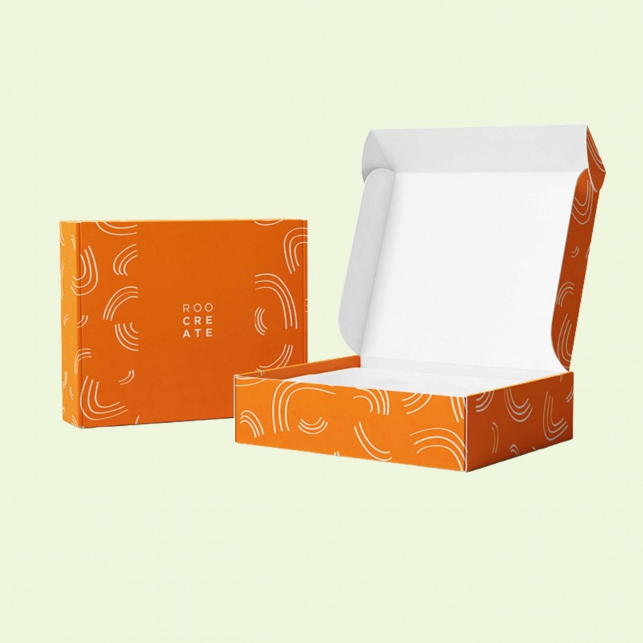 Orange Mailer Packaging Boxes